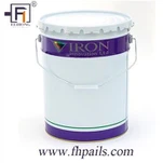 18L χάλυβα τυπωμένοι κάδοι μετάλλων με το σγουρό καπάκι edege